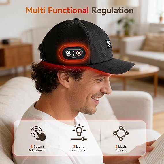 Simple one-button control on the JVKOOL LED scalp therapy cap